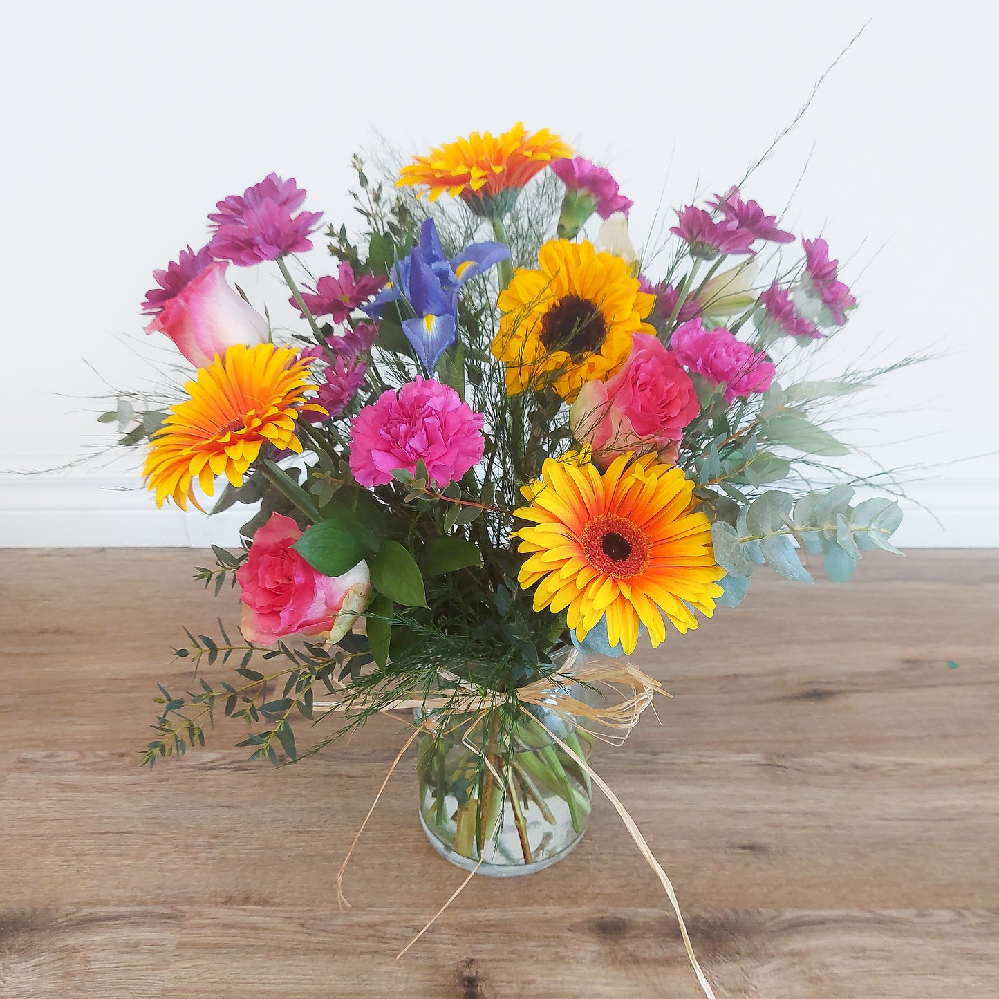 Bright vase flowers