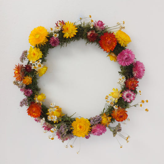 Dried floral wreath