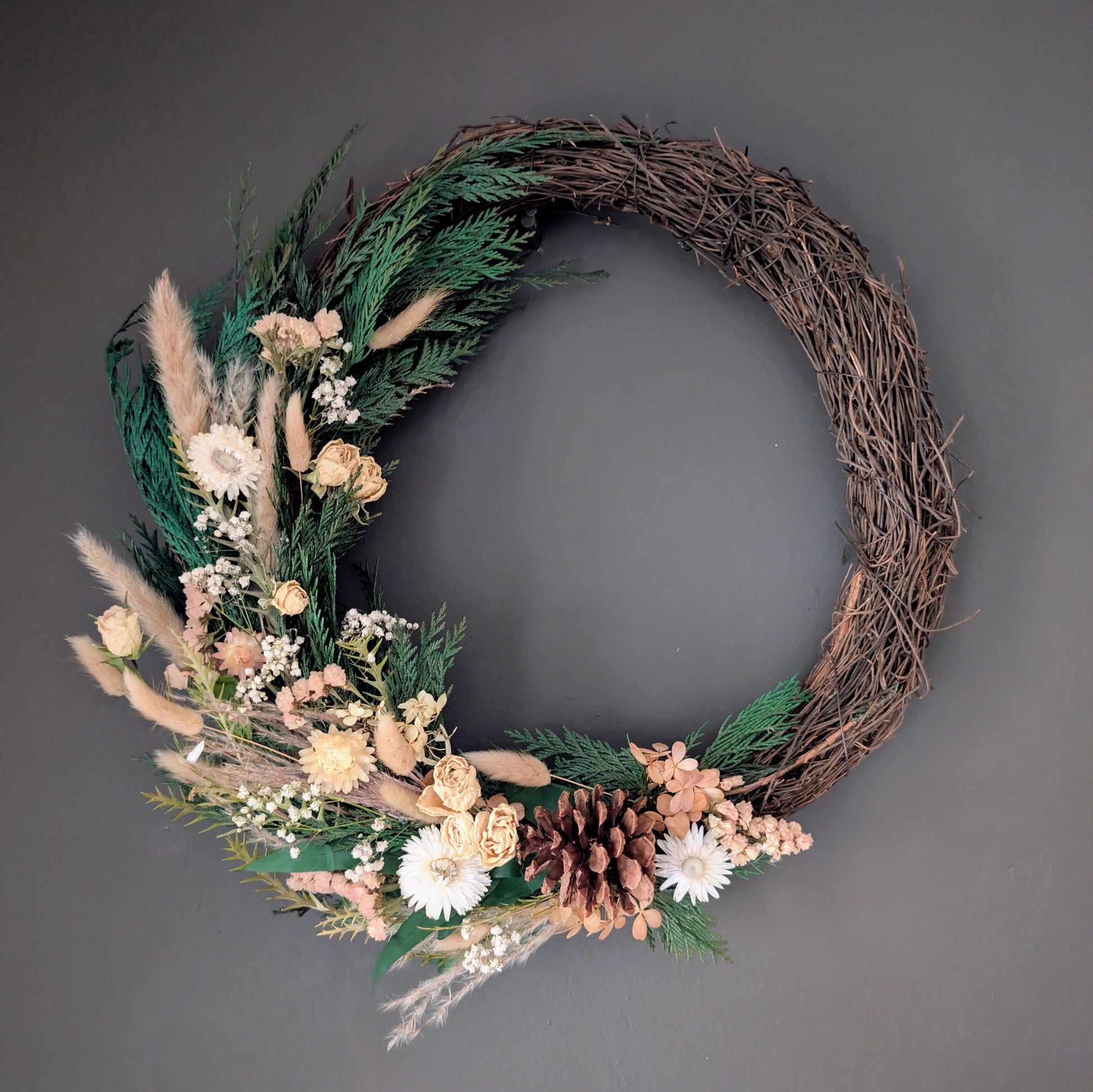 Pine cone Christmas wreath