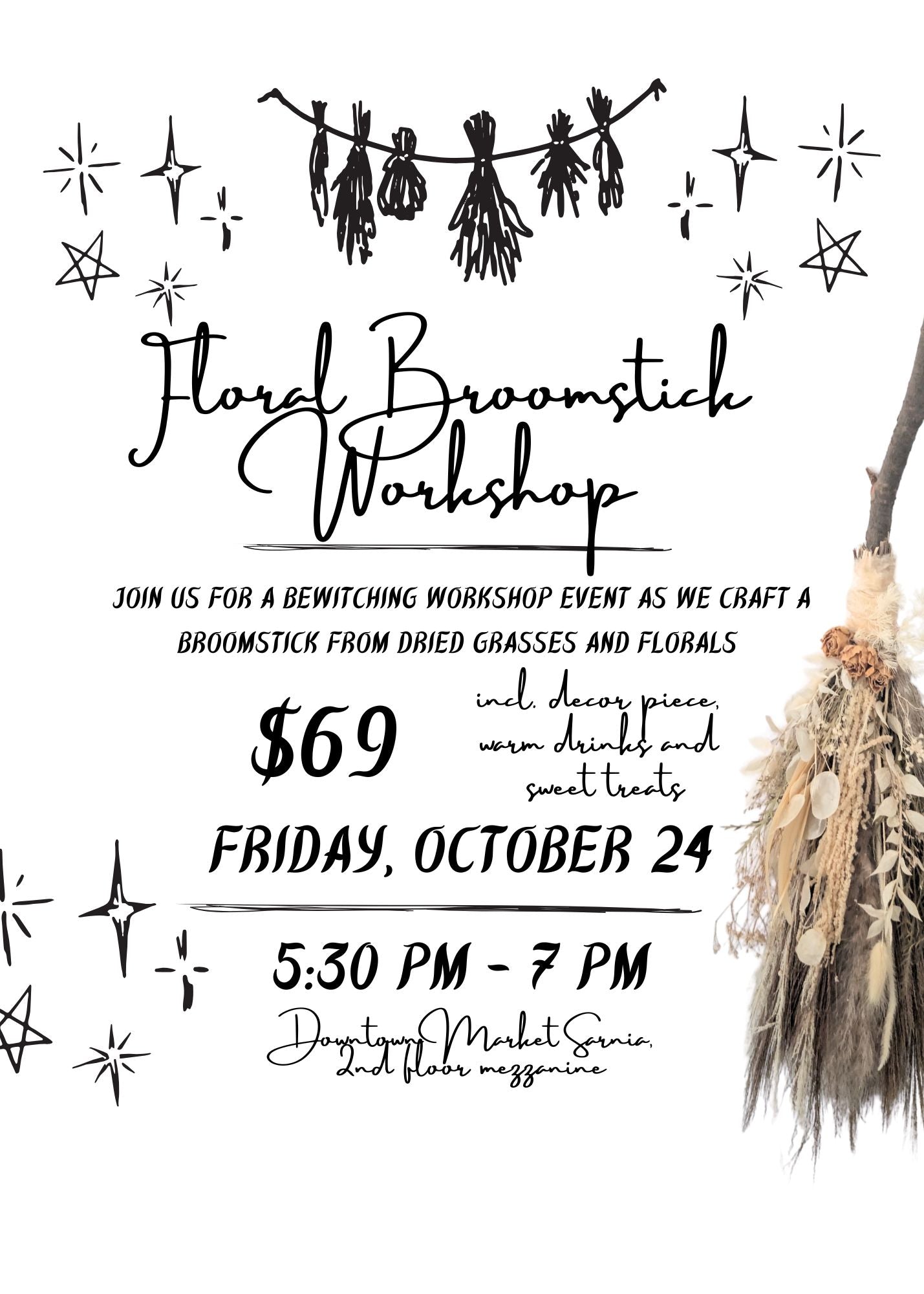 Workshop Ticket Floral Broomstick