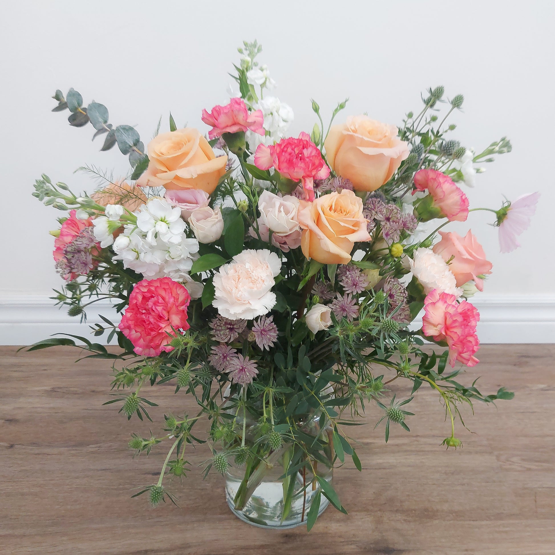 Simple pink sympathy arrangement