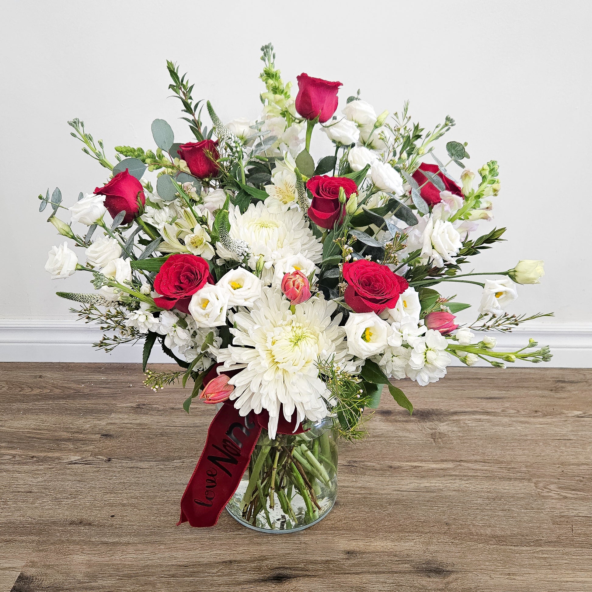 Funeral Flowers red and white 