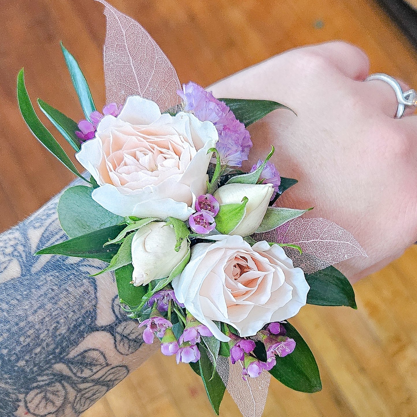 Corsage on arm