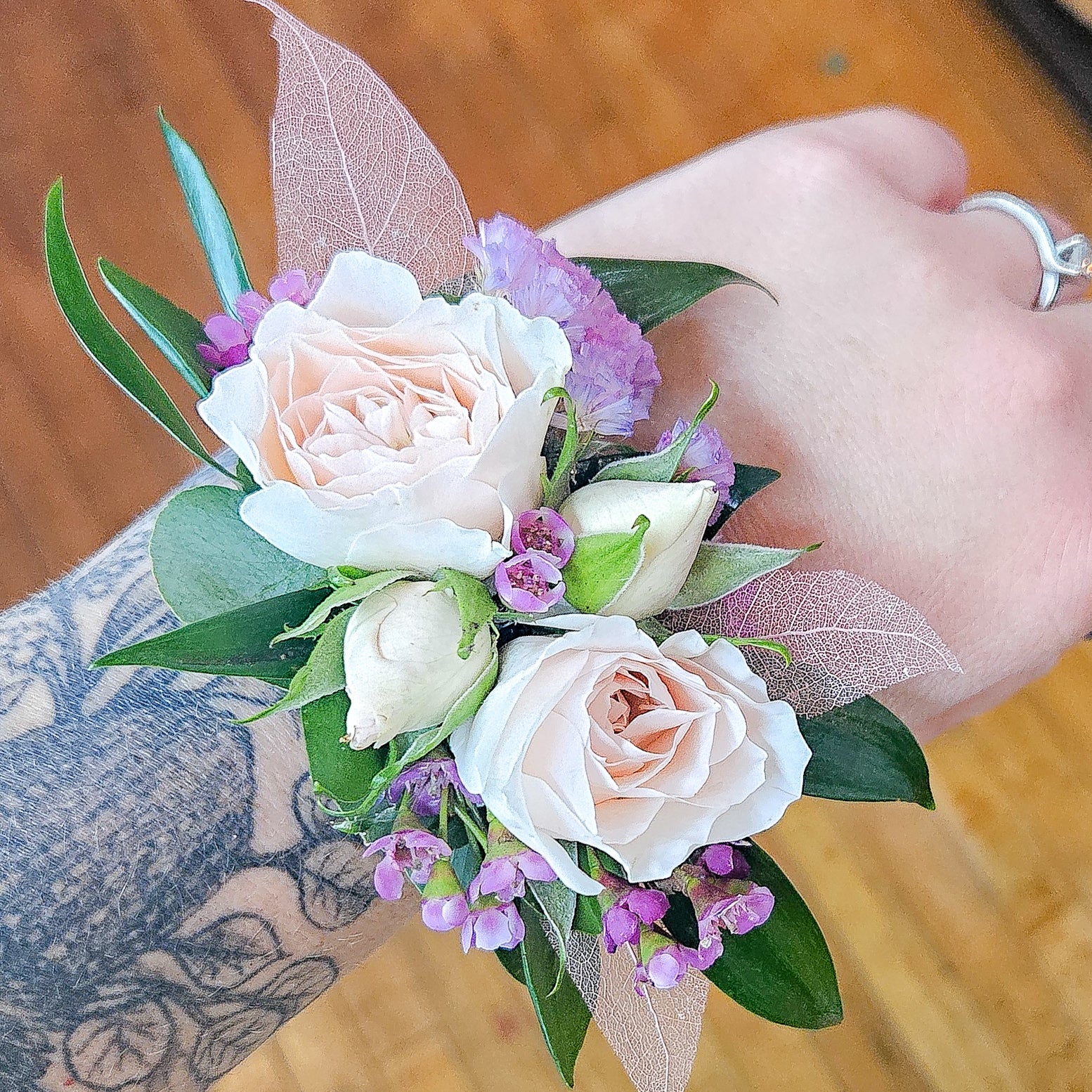 Corsage on arm