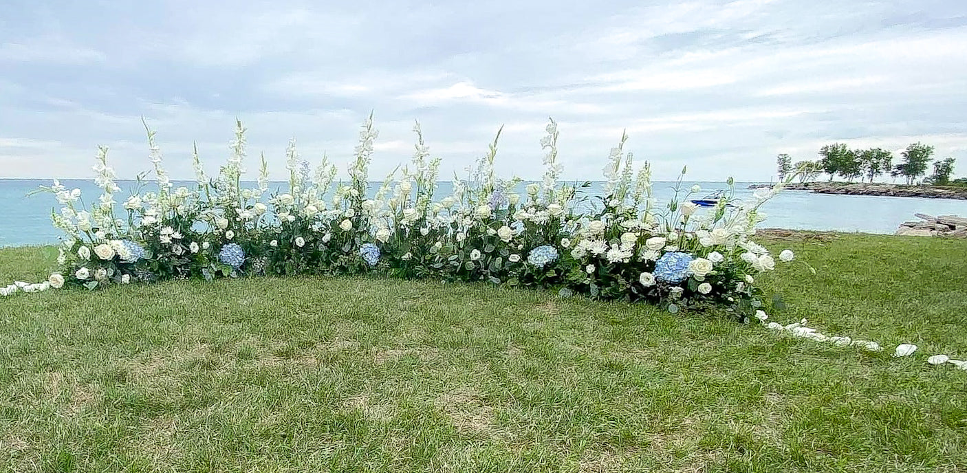 grounded arch wedding ceremony