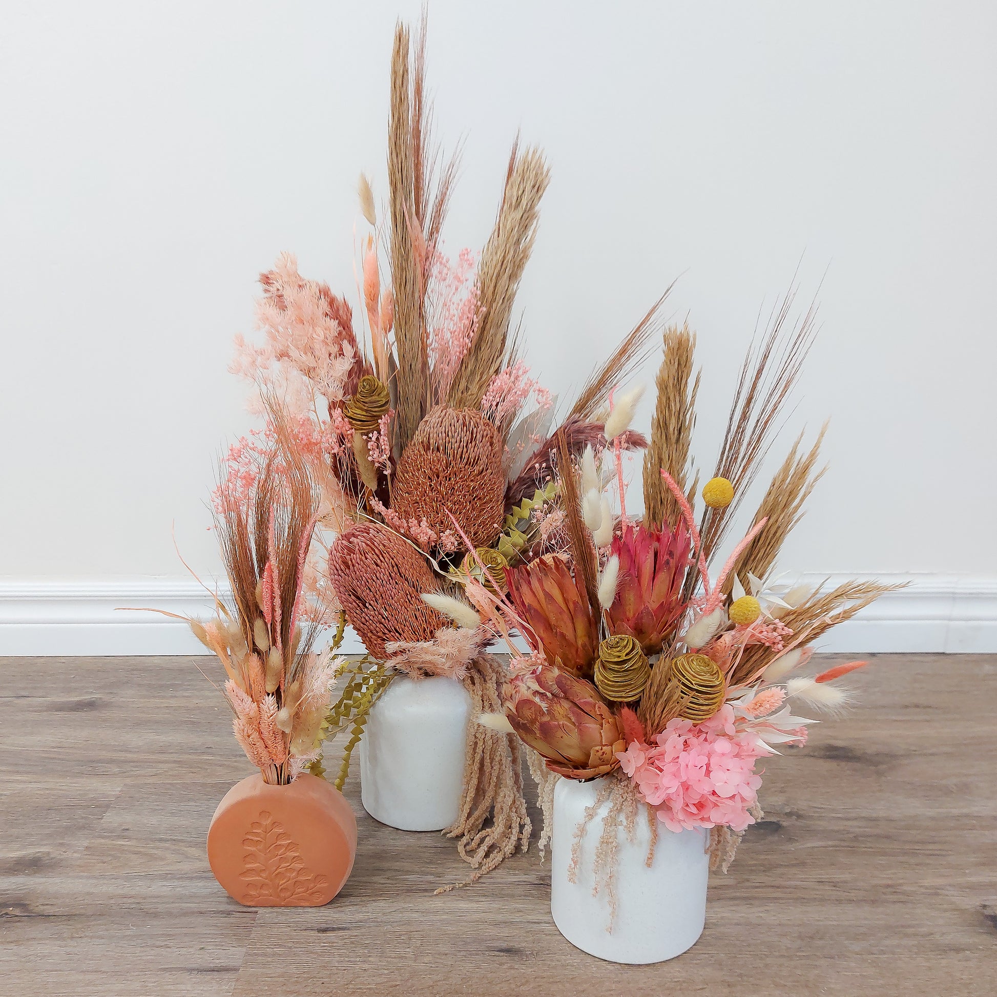 Collection dried vases