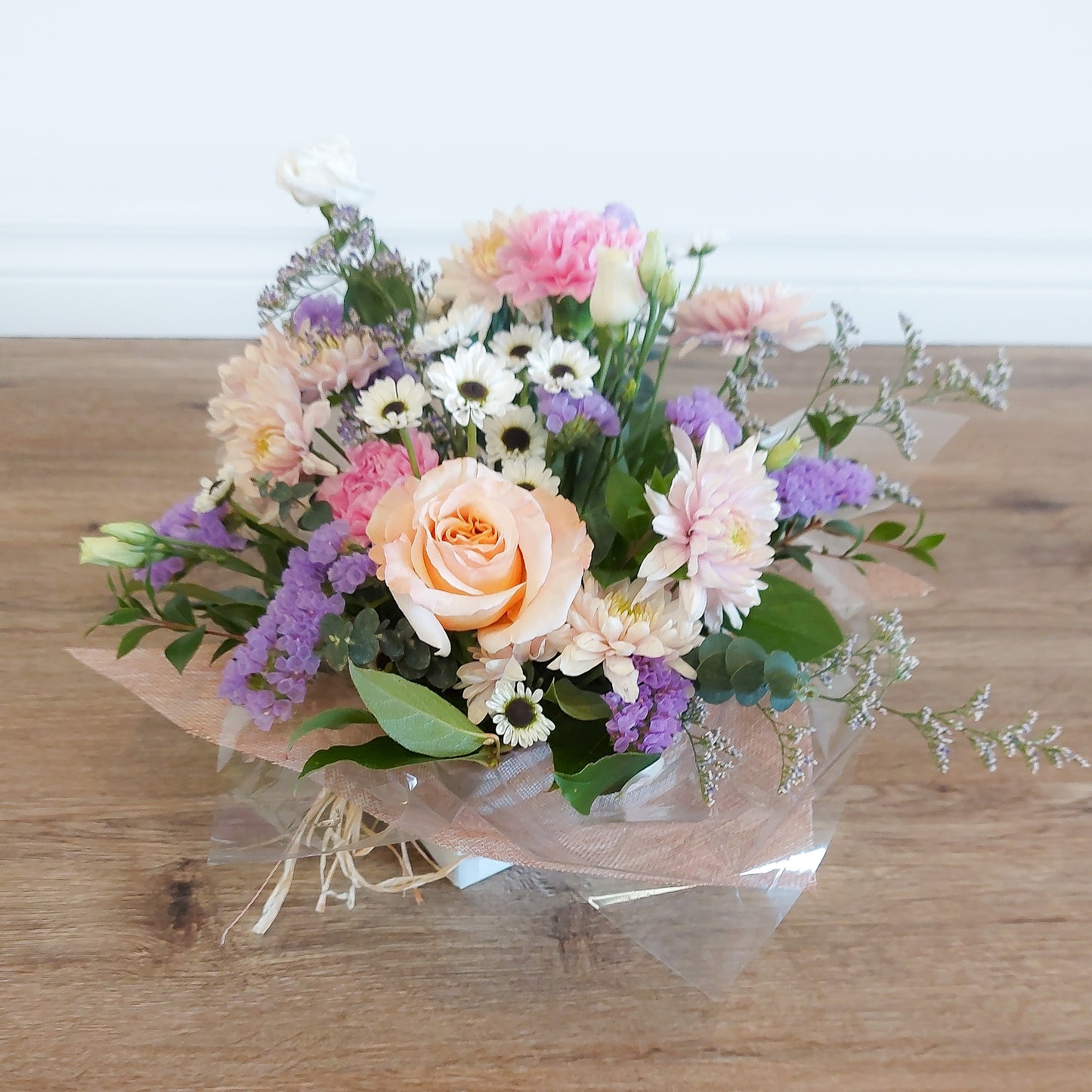 Mixed flower arrangement in box