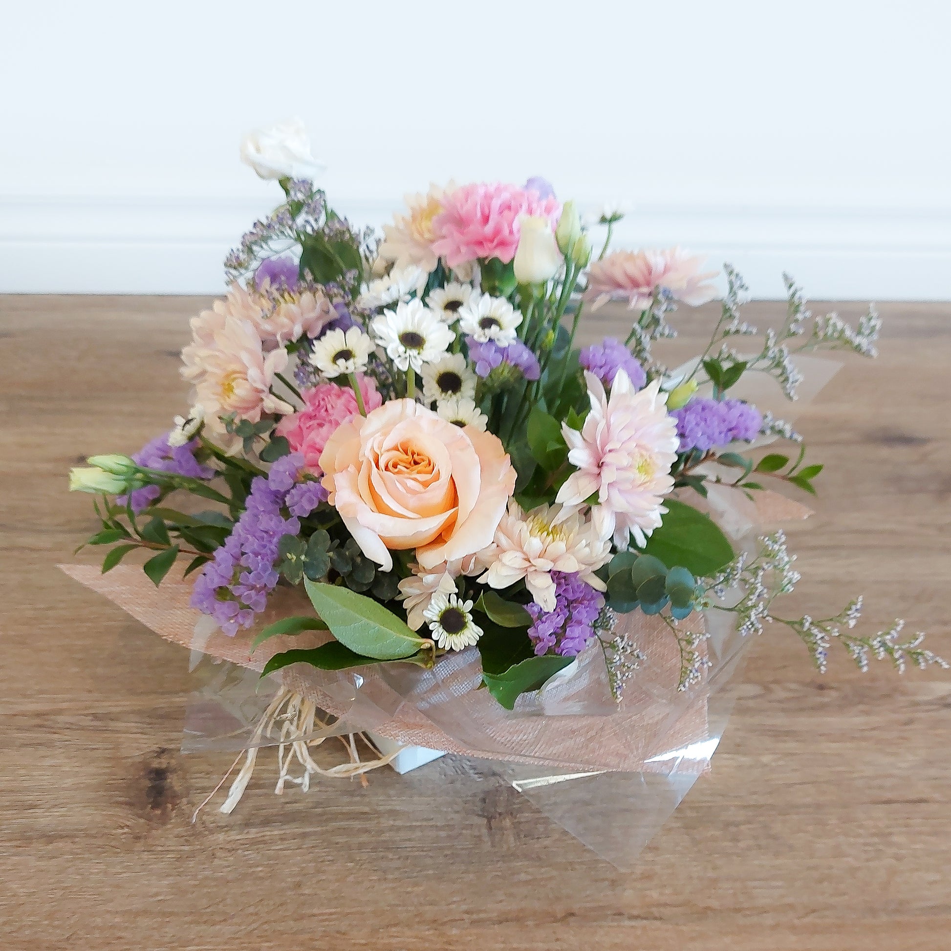 Mixed flower arrangement in box