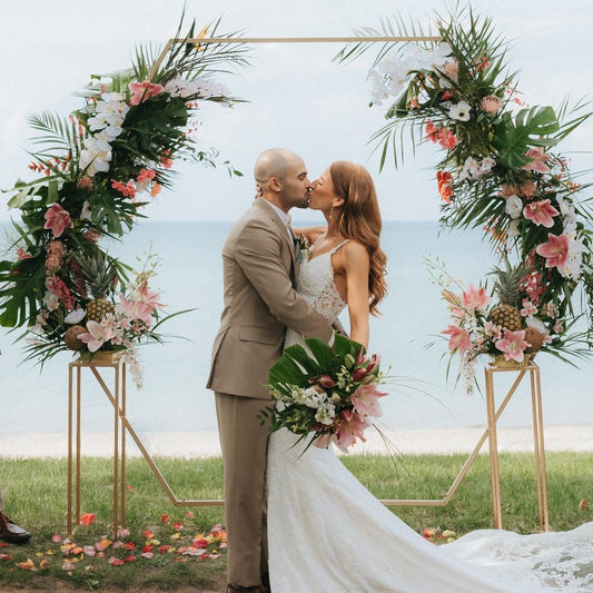 Wedding arch tropical flowers
